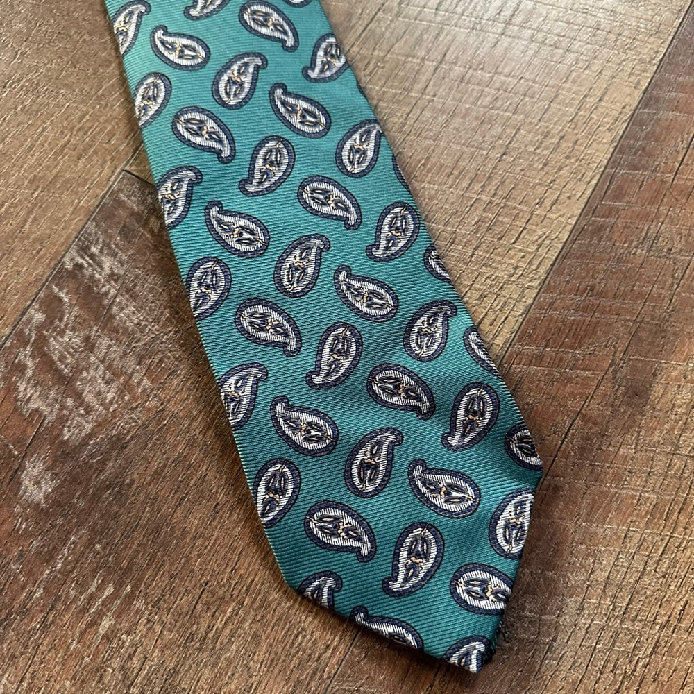 Men's Robert Talbott Teal Paisley Silk Tie One Size